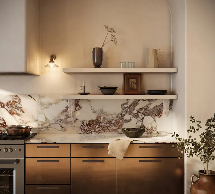 bold marble and natural stone statements photo alt="Home Decor & Design Ideas Fall/Winter 2025 kitchen trends"